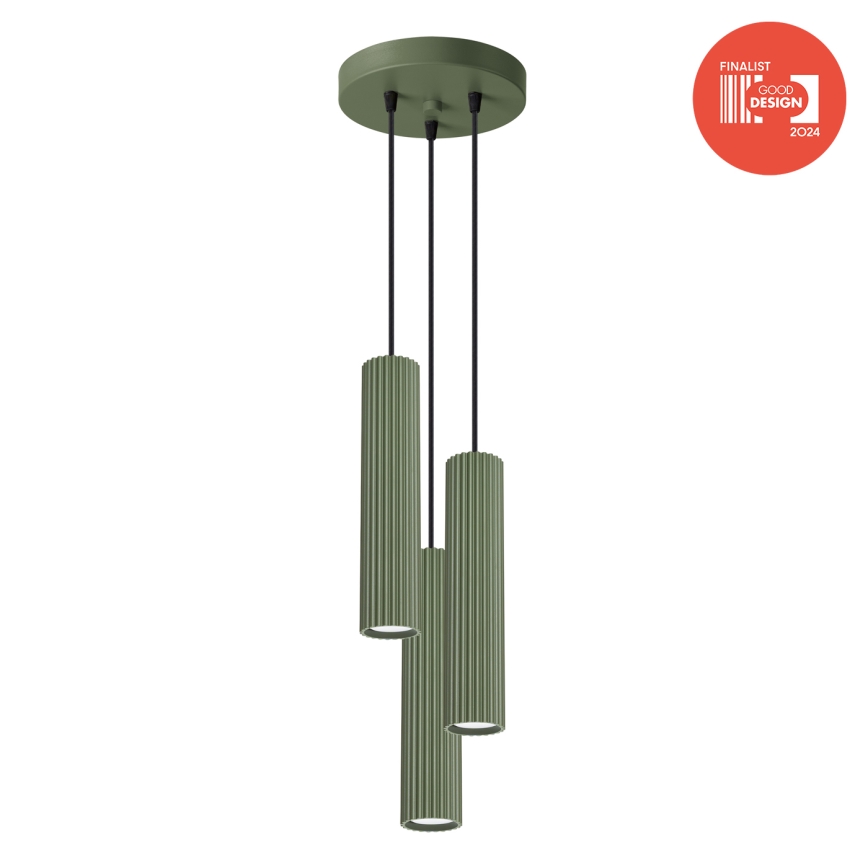 Brilagi - Lustre LED suspenso por cabo CRESTO 3xGU10/10W/230V verde