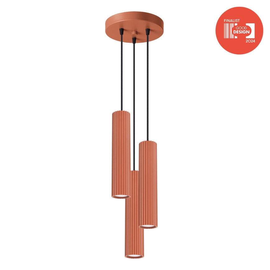 Brilagi - Lustre LED suspenso por cabo CRESTO 3xGU10/10W/230V vermelho