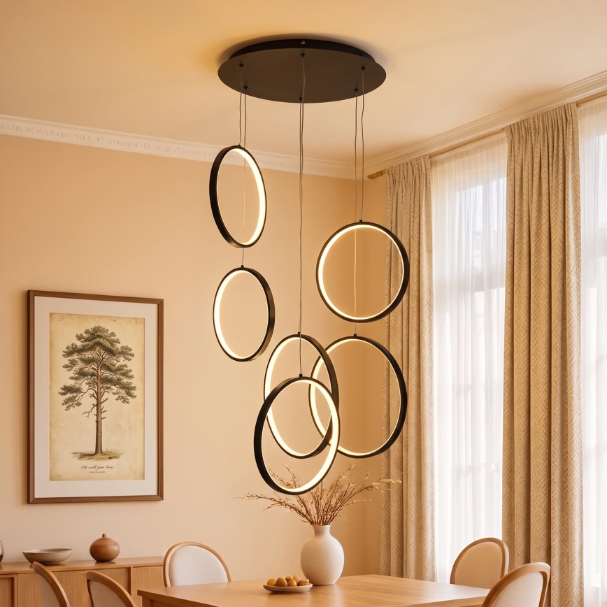 BRILAGI - Lustre LED suspenso por cabo ECHO LED/80W/230V 4000K Ø 50 cm preto
