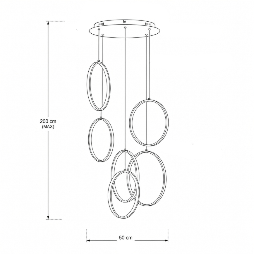 BRILAGI - Lustre LED suspenso por cabo ECHO LED/80W/230V 4000K Ø 50 cm preto