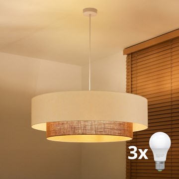 Brilagi - Lustre LED suspenso por cabo Estilo Boho 3xE27/15W/230V Ø 80 cm