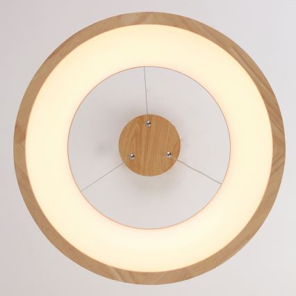 Brilagi - Lustre LED suspenso em cabo FALCON WOOD LED/30W/230V 3000/4000/6000K, diâmetro 45 cm, madeira