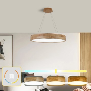 Brilagi - Lustre LED suspenso por cabo FALCON WOOD LED/40W/230V 3000/4000/6000K Ø 60 cm madeira