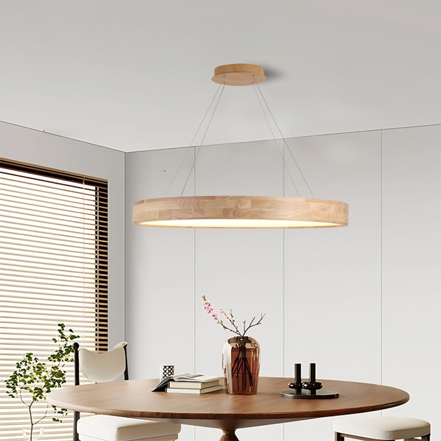 Brilagi - Lustre LED suspenso por cabo FALCON WOOD LED/60W/230V 3000/4000/6000K Ø 80 cm, acabamento em madeira