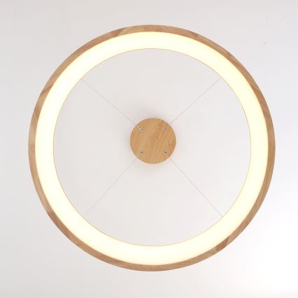 Brilagi - Lustre LED suspenso por cabo FALCON WOOD LED/60W/230V 3000/4000/6000K Ø 80 cm, acabamento em madeira