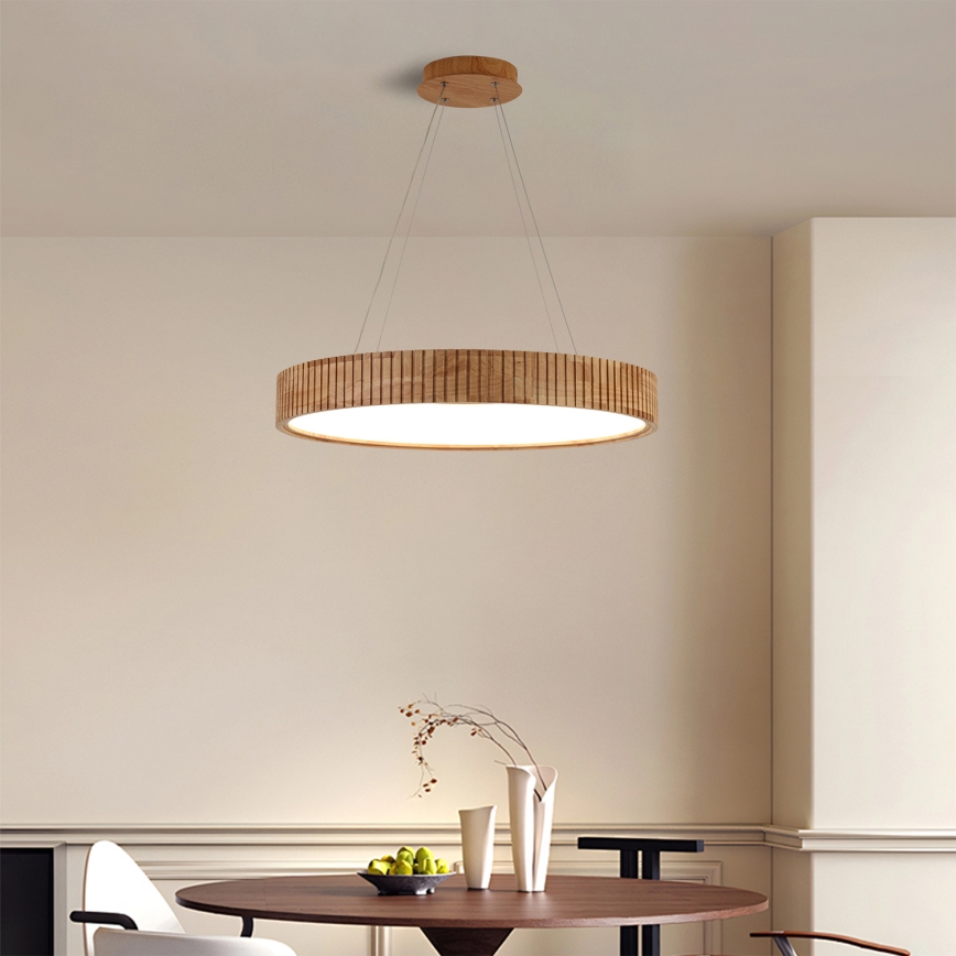 Brilagi - Lustre LED suspenso por cabo FALCON WOOD MODERN LED/40W/230V 3000/4000/6000K Ø 60 cm madeira