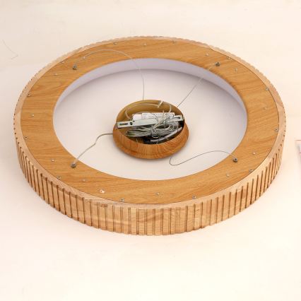 Brilagi - Lustre LED suspenso por cabo FALCON WOOD MODERN LED/40W/230V 3000/4000/6000K Ø 60 cm madeira