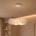 Brilagi - Lustre LED suspenso por cabo FEATHER 3x E27/40W/230V + 3x LED/3W Ø 50 cm branco