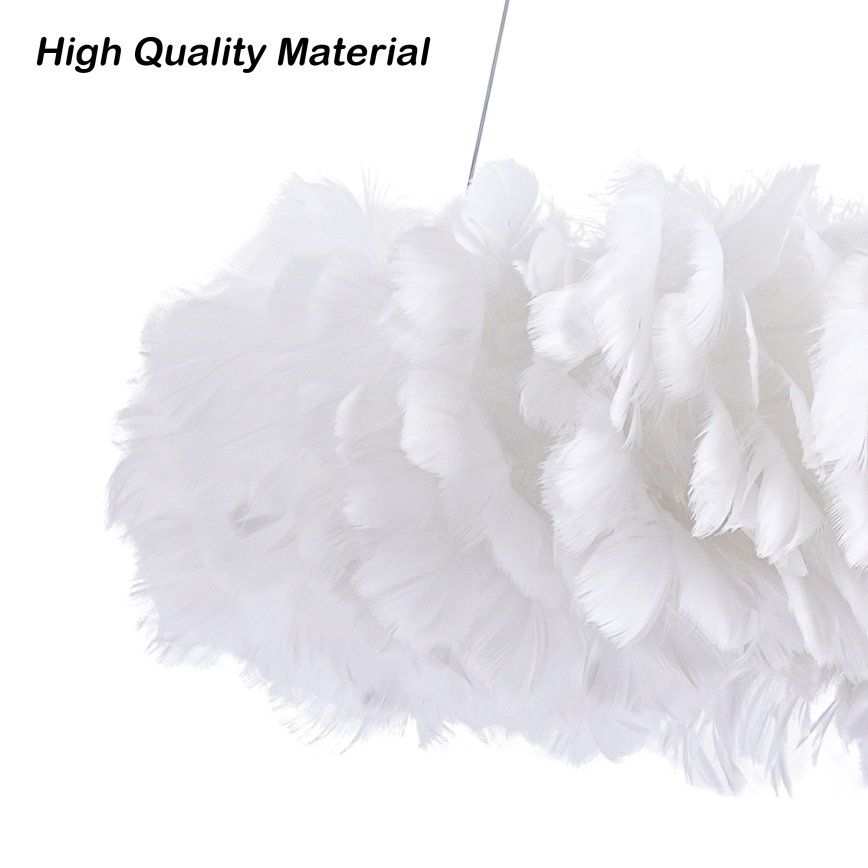 Brilagi - Lustre LED suspenso por cabo FEATHER 3x E27/40W/230V + 3x LED/3W Ø 50 cm branco