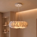 BRILAGI - Lustre LED suspenso por cabo FEATHER 3xE27/40W/230V + 3xLED/3W Ø 40 cm branco