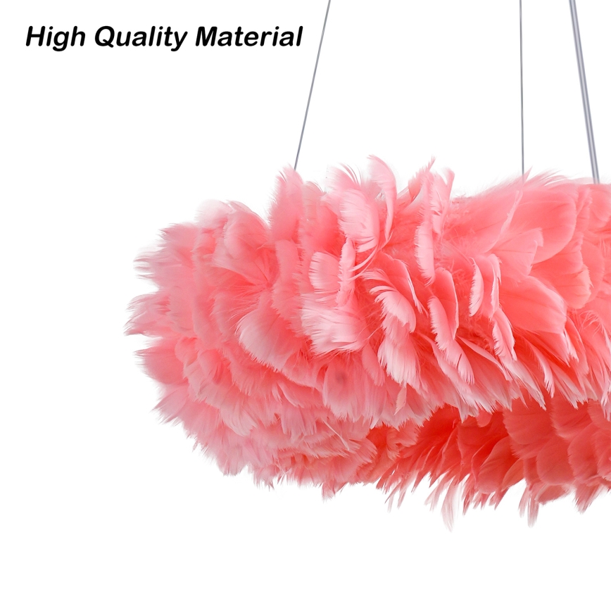 BRILAGI - Lustre LED suspenso por cabo FEATHER 3xE27/40W/230V + 3xLED/3W Ø 50 cm rosa
