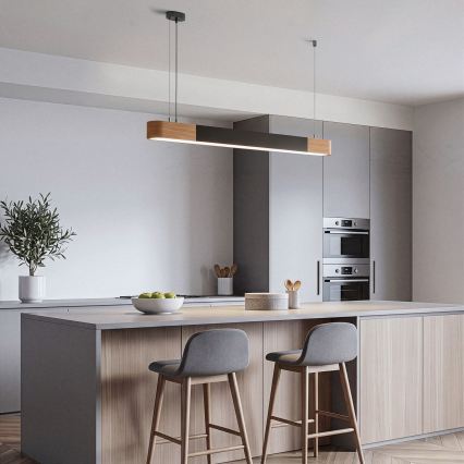 BRILAGI - Lustre LED suspenso por cabo GARDALINE LED/100W/230V 120 cm carvalho/preto