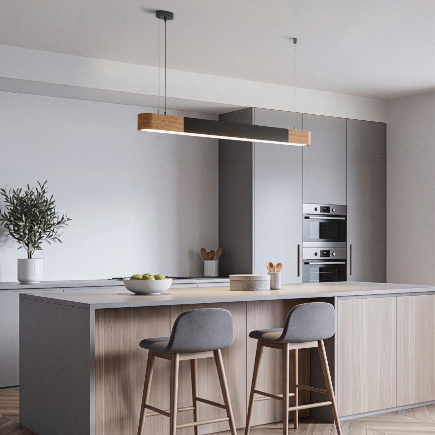 BRILAGI - Lustre LED suspenso por cabo GARDALINE LED/100W/230V 120 cm carvalho/preto