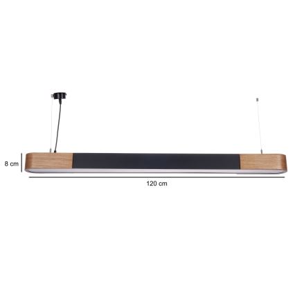 BRILAGI - Lustre LED suspenso por cabo GARDALINE LED/100W/230V 120 cm carvalho/preto