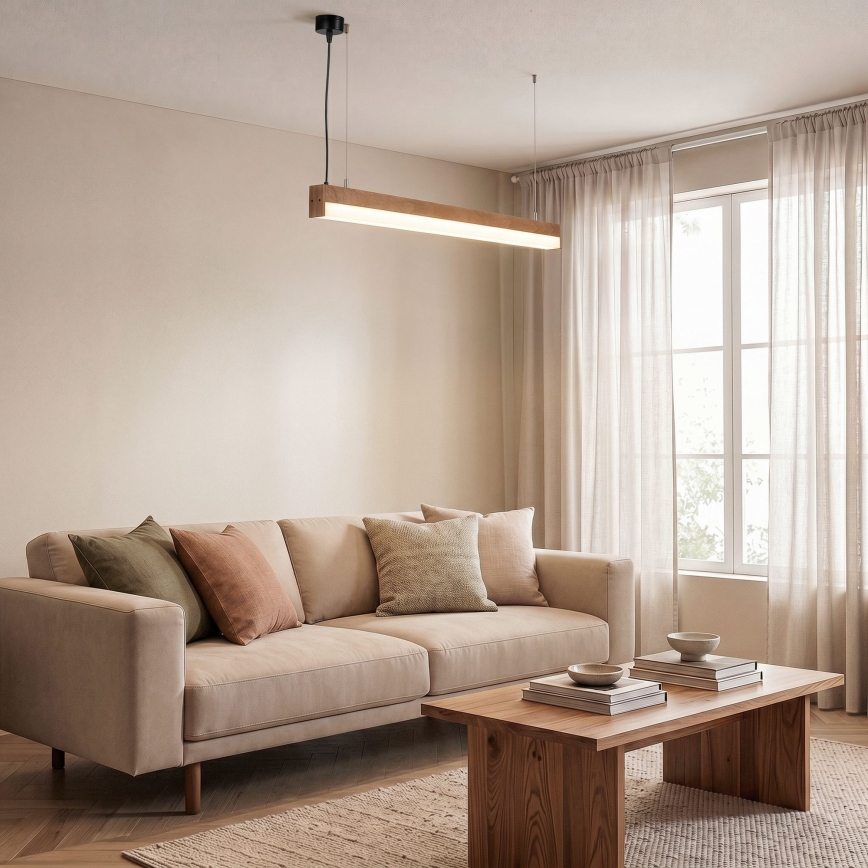 BRILAGI - Lustre LED suspenso por cabo GARDALINE LED/100W/230V carvalho