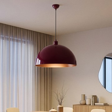 Brilagi - Lustre LED suspenso por cabo METALO 1xE27/40W/230V diâmetro 60 cm bordô/cobre