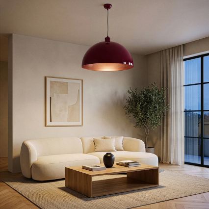 BRILAGI - Lustre LED suspenso por cabo METALO 1xE27/40W/230V diâmetro 60 cm bordô/cobre