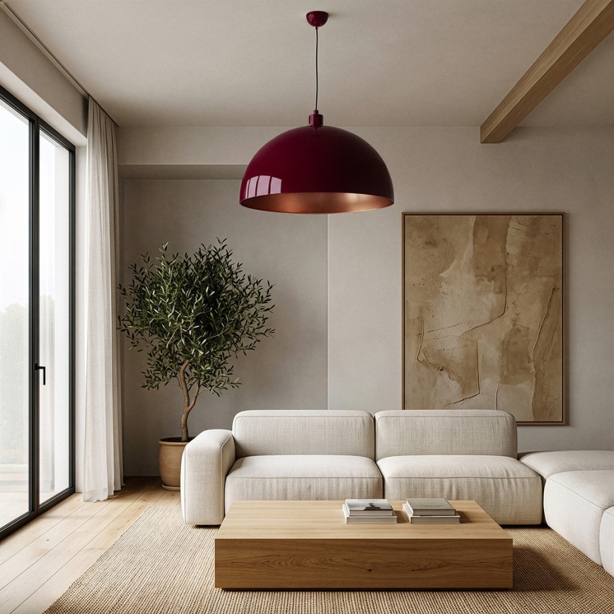 BRILAGI - Lustre LED suspenso por cabo METALO 1xE27/40W/230V diâmetro 60 cm bordô/cobre