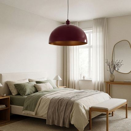 BRILAGI - Lustre LED suspenso por cabo METALO 1xE27/40W/230V diâmetro 60 cm bordô/cobre