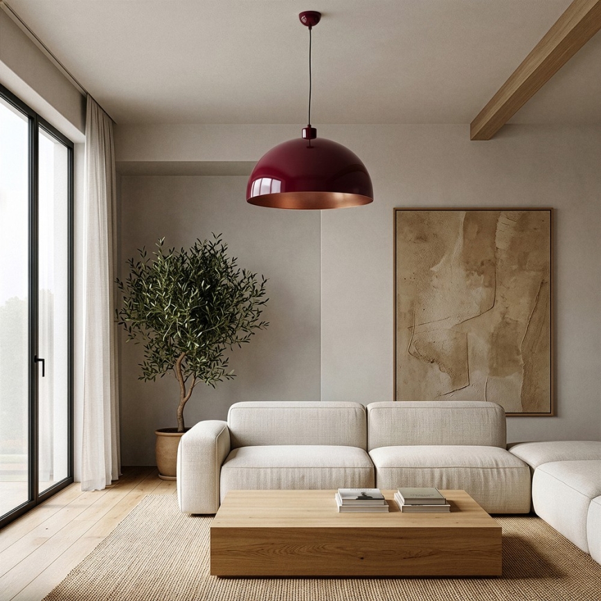 Brilagi - Lustre LED suspenso por cabo METALO 1xE27/40W/230V Ø 40 cm bordô/cobre