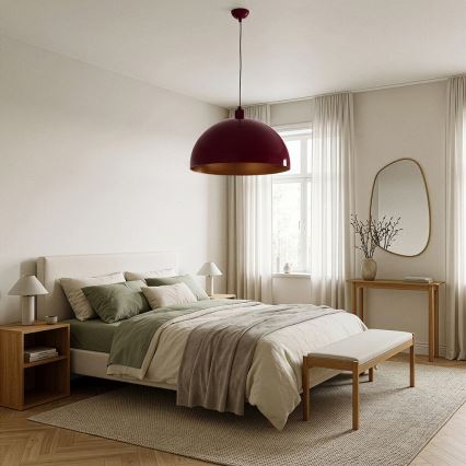 Brilagi - Lustre LED suspenso por cabo METALO 1xE27/40W/230V Ø 40 cm bordô/cobre