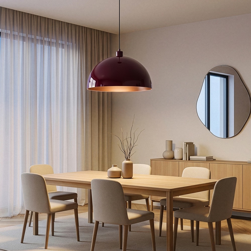 Brilagi - Lustre LED suspenso por cabo METALO 1xE27/40W/230V Ø 40 cm bordô/cobre