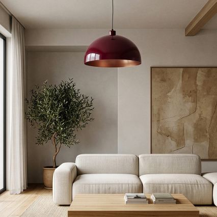 Brilagi - Lustre LED suspenso por cabo METALO 1xE27/40W/230V Ø 40 cm bordô/cobre