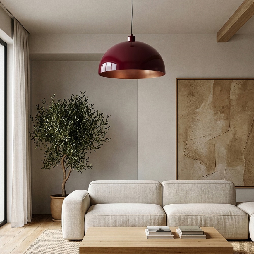 Brilagi - Lustre LED suspenso por cabo METALO 1xE27/40W/230V Ø 40 cm bordô/cobre