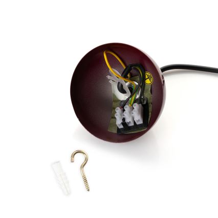Brilagi - Lustre LED suspenso por cabo METALO 1xE27/40W/230V Ø 40 cm bordô/cobre