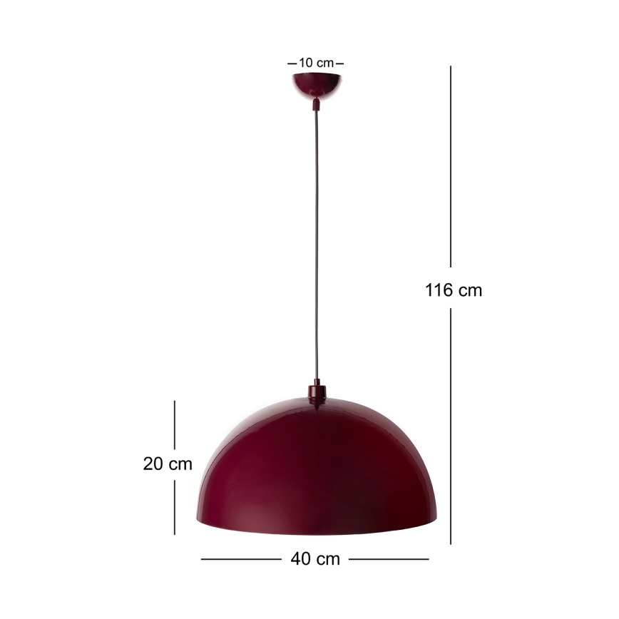 Brilagi - Lustre LED suspenso por cabo METALO 1xE27/40W/230V Ø 40 cm bordô/cobre