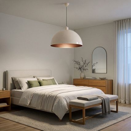 Brilagi - Lustre LED suspenso por cabo METALO 1xE27/40W/230V Ø 60 cm bege/cobre