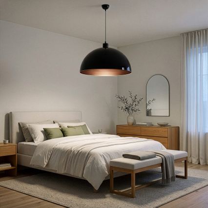 BRILAGI - Lustre LED suspenso por cabo METALO 1xE27/40W/230V Ø 60 cm preto/cobre