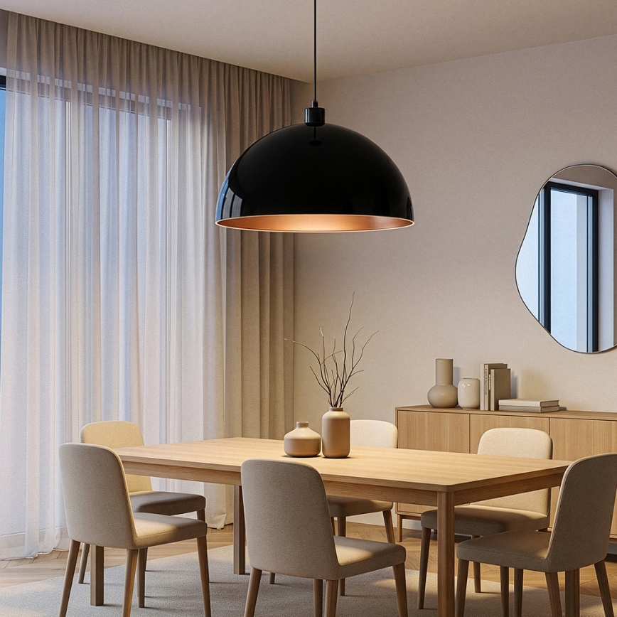 BRILAGI - Lustre LED suspenso por cabo METALO 1xE27/40W/230V Ø 60 cm preto/cobre