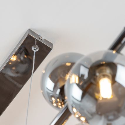 Brilagi - Lustre LED suspenso por cabo MILLA 10xG9/3W/230V preto cromado/fumê