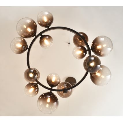 Brilagi - Lustre LED suspenso por cabo MILLA 15xG9/3W/230V castanho/castanho fumado
