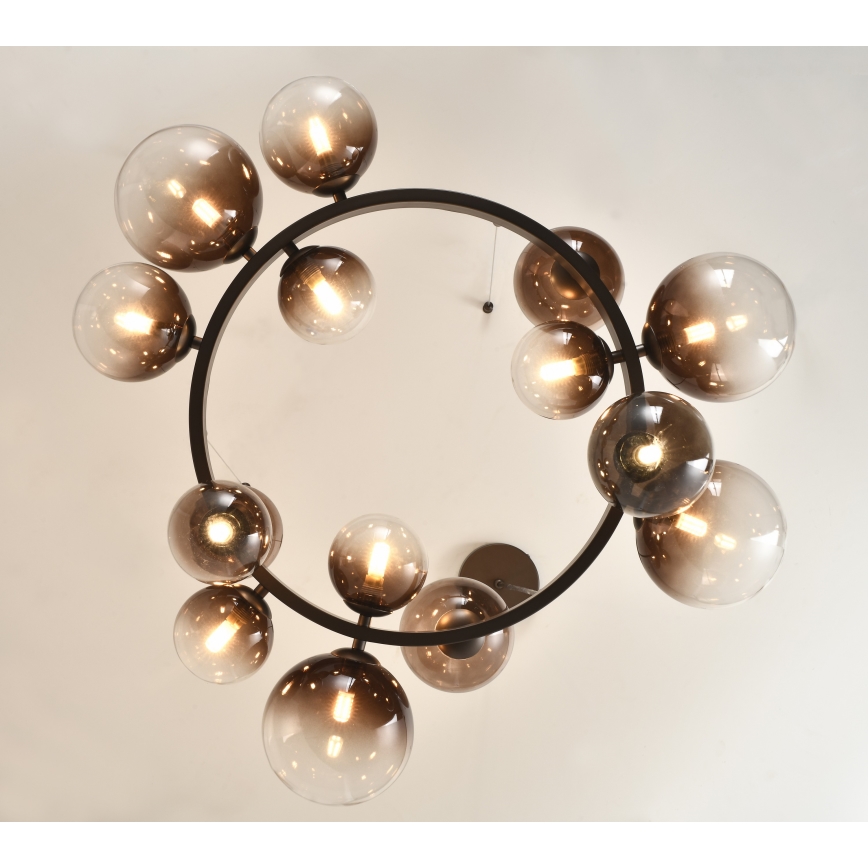 Brilagi - Lustre LED suspenso por cabo MILLA 15xG9/3W/230V castanho/castanho fumado