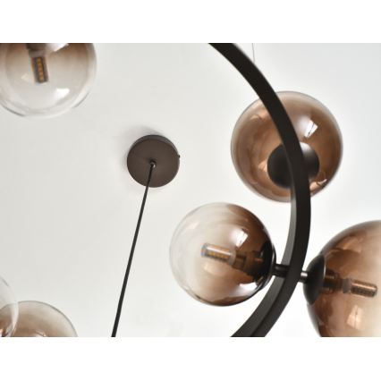 Brilagi - Lustre LED suspenso por cabo MILLA 15xG9/3W/230V castanho/castanho fumado