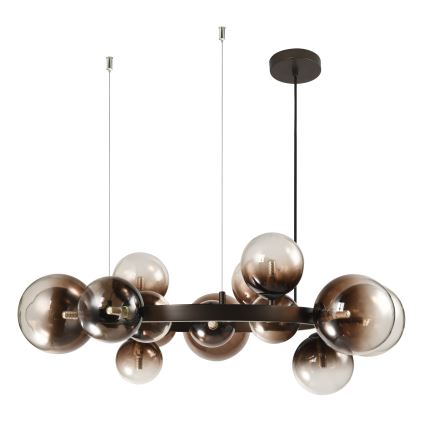 Brilagi - Lustre LED suspenso por cabo MILLA 15xG9/3W/230V castanho/castanho fumado