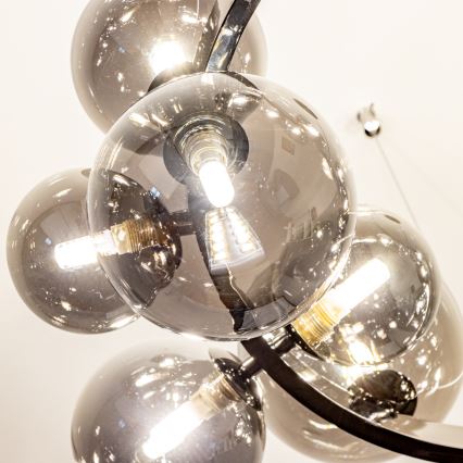 Brilagi - Lustre LED suspenso por cabo MILLA 15xG9/3W/230V cromado preto/fumê