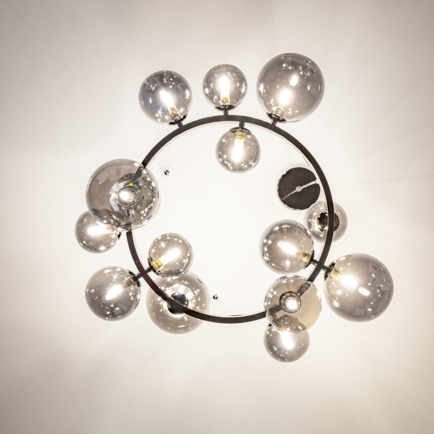 Brilagi - Lustre LED suspenso por cabo MILLA 15xG9/3W/230V cromado preto/fumê