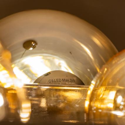 Brilagi - Lustre LED suspenso por cabo MILLA 15xG9/3W/230V preto cromado/dourado