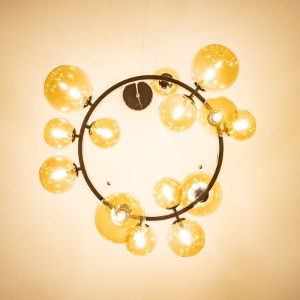 Brilagi - Lustre LED suspenso por cabo MILLA 15xG9/3W/230V preto cromado/dourado