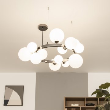 Brilagi - Lustre LED suspenso por cabo MILLA 15xG9/3W/230V preto cromo/branco