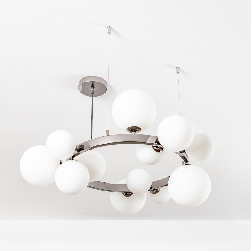 Brilagi - Lustre LED suspenso por cabo MILLA 15xG9/3W/230V preto cromo/branco