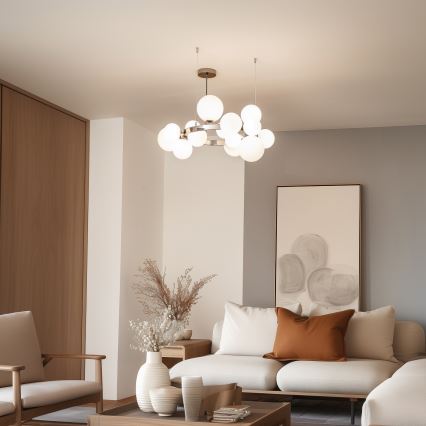 Brilagi - Lustre LED suspenso por cabo MILLA 15xG9/3W/230V preto cromo/branco