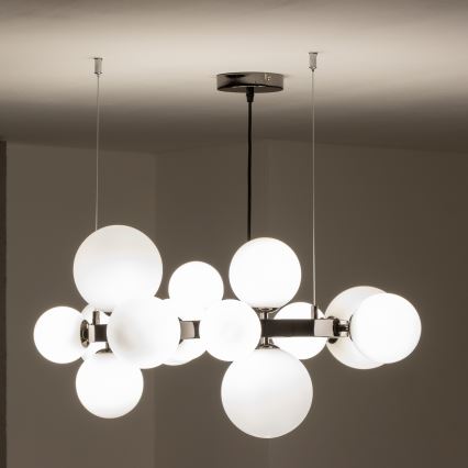 Brilagi - Lustre LED suspenso por cabo MILLA 15xG9/3W/230V preto cromo/branco