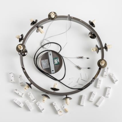 Brilagi - Lustre LED suspenso por cabo MILLA 15xG9/3W/230V preto cromo/branco