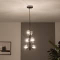 Brilagi - Lustre LED suspenso por cabo MILLA 6xG9/3W/230V cromado preto/vidro fumê