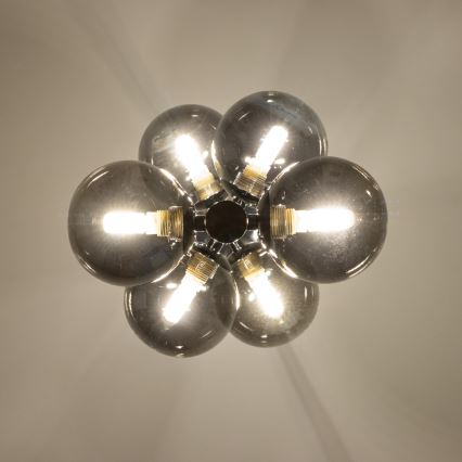 Brilagi - Lustre LED suspenso por cabo MILLA 6xG9/3W/230V cromado preto/vidro fumê