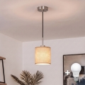 Brilagi - Lustre LED suspenso por cabo NUBILA 1xE27/60W/230V diâmetro 14 cm preto/castanho claro